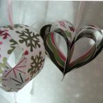 Three Hanging Paper Decorations, Pink, Green And..