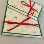 Stars Notebook Set - Red And Green Stars With Red..