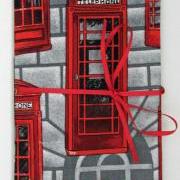 Red Phone Boxes fabric-covered notebook, A6 / 6x4"