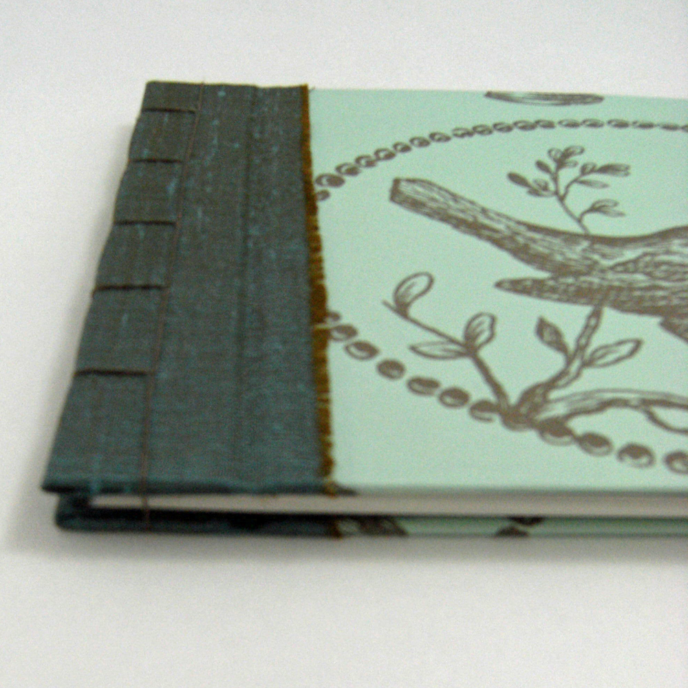 Wedding Guest Book, Bird And Nest - Japanese Stab Stitch - Ready To Ship