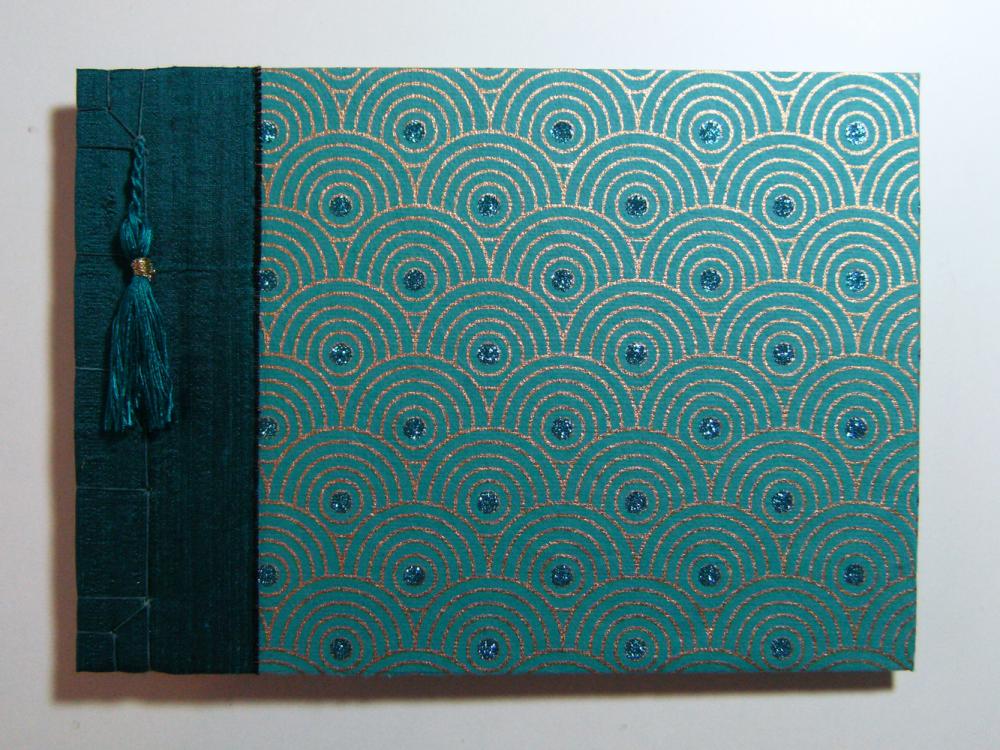 Rts Wedding Guest Or Photo Album In Turquoise - Japanese Stab Stitch - 8.25 X 7.25ins - Ready To Ship